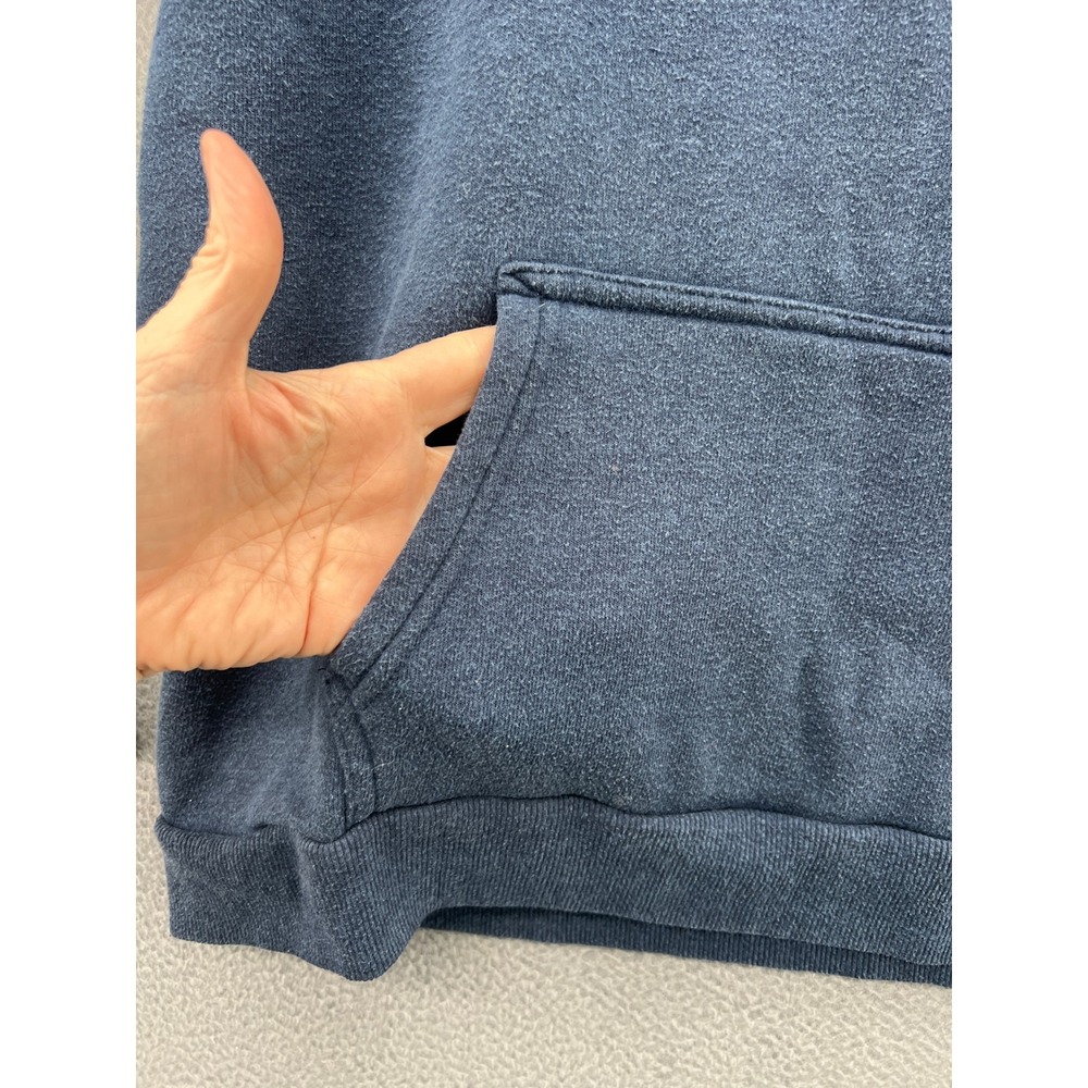 Marine Layer Sweatshirt Mens L Blue Rainbow Stripe Shoulder Pullover Hoodie - Picture 2 of 11